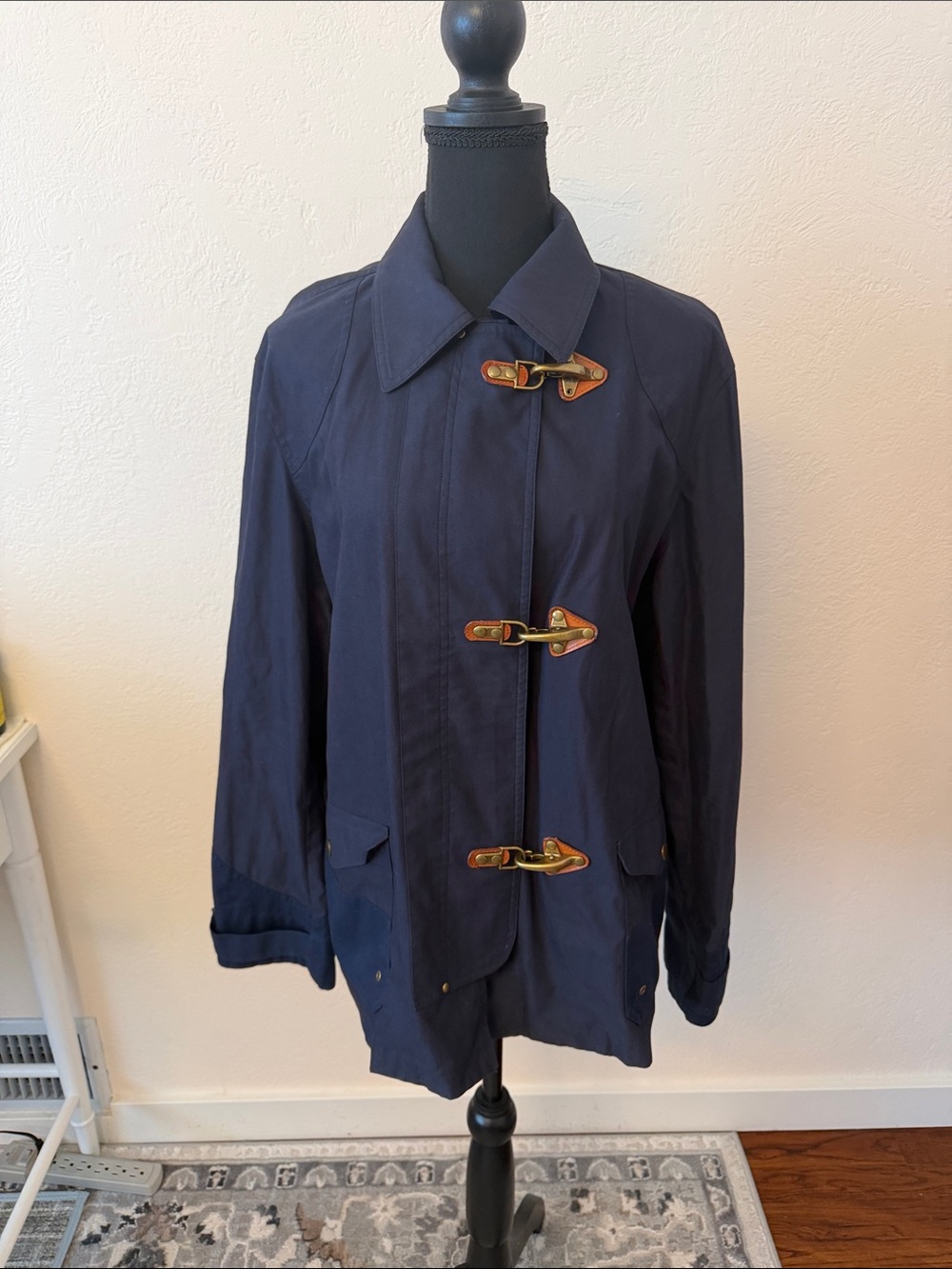EUC RALPH LAUREN Women's Navy Toggle Jacket SIZE XL